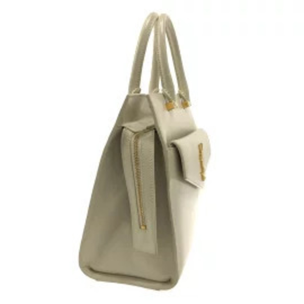 Saint Laurent PARIS Uptown Handbag Beige Leather